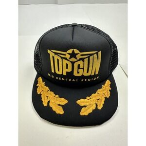 Vintage 90s Top Gun aviation Mesh trucker hat snap back Mid Central Region